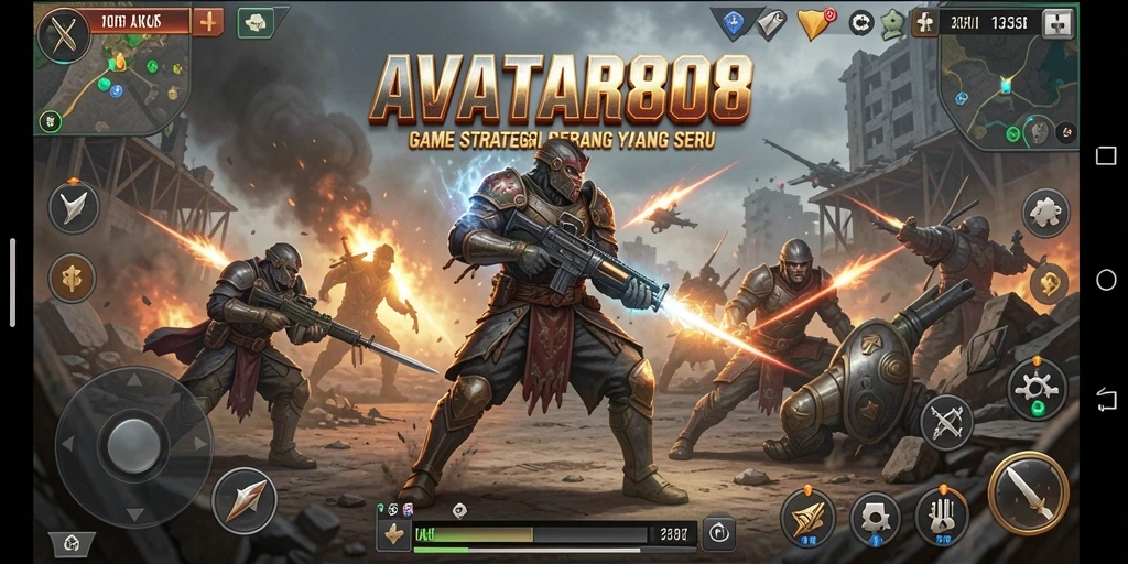 Tangkapan layar menampilkan pertarungan epik dan strategi dalam gameplay SLG.