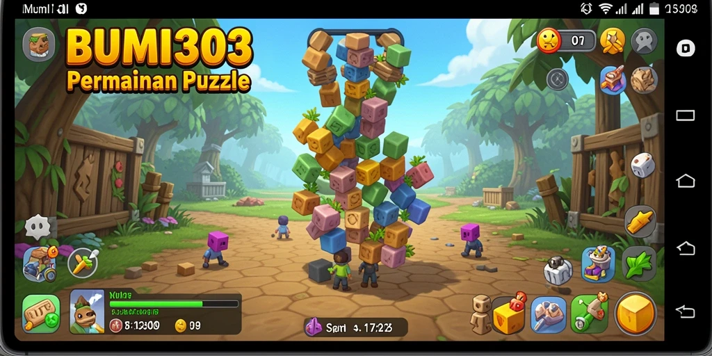 Tampilan gameplay BUMI303 dengan puzzle yang menantang.
