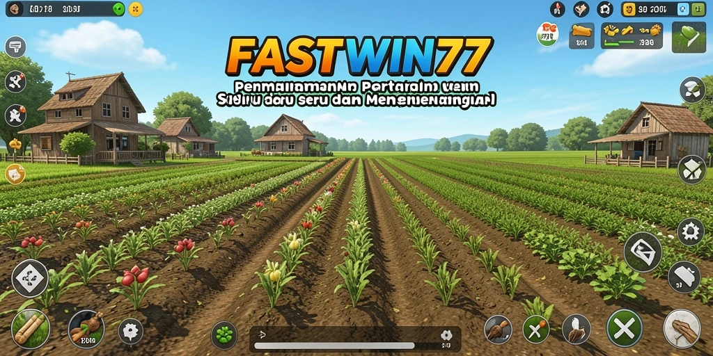 Tampilan screenshot permainan FASTWIN77 dengan aktivitas bertani yang menyenangkan.