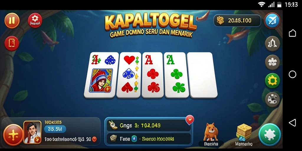 Tangkapan layar gameplay KAPALTOGEL menampilkan permainan Domino yang seru.