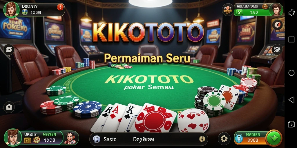 Screenshot dari gameplay seru KIKOTOTO dengan pemain yang terlibat dalam permainan Poker.