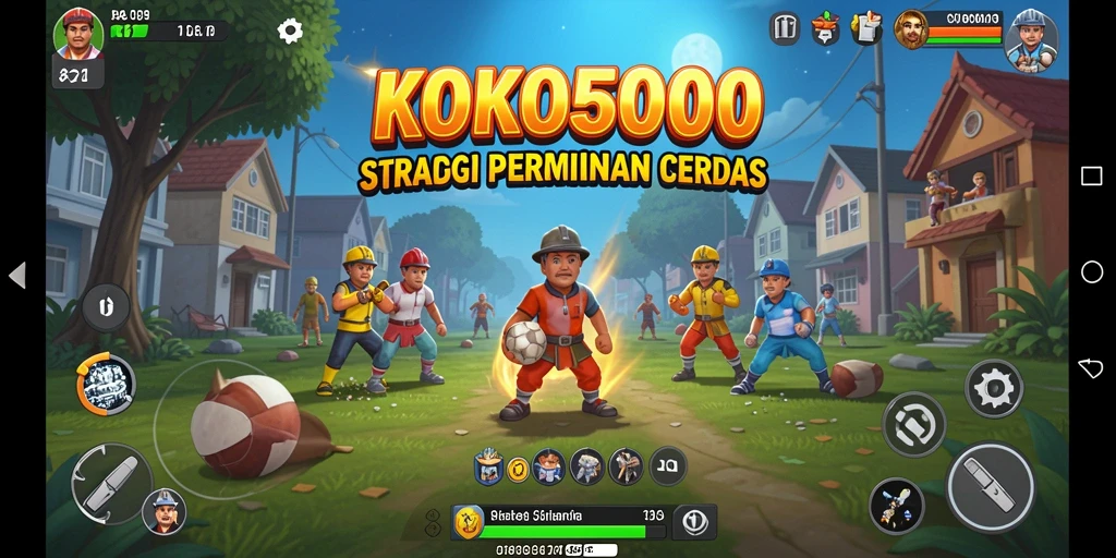 Screenshot gameplay KOKO5000 menampilkan pertempuran strategi yang mendebarkan.