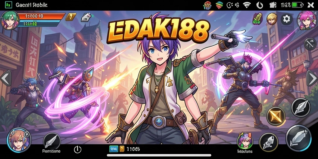 Tangkapan layar gameplay LEDAK188 menampilkan pertarungan karakter Anime.