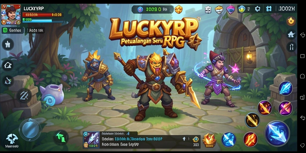 Tangkapan layar dari gameplay LUCKYRP yang menampilkan aksi pertarungan seru di dunia RPG.