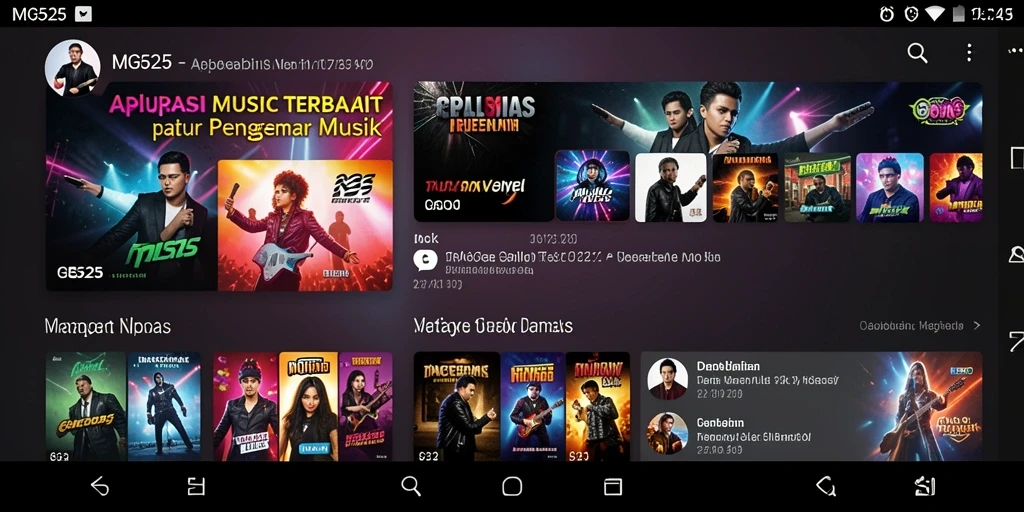 Tampilan gameplay MG525 yang penuh warna dengan interaksi musik yang menarik.