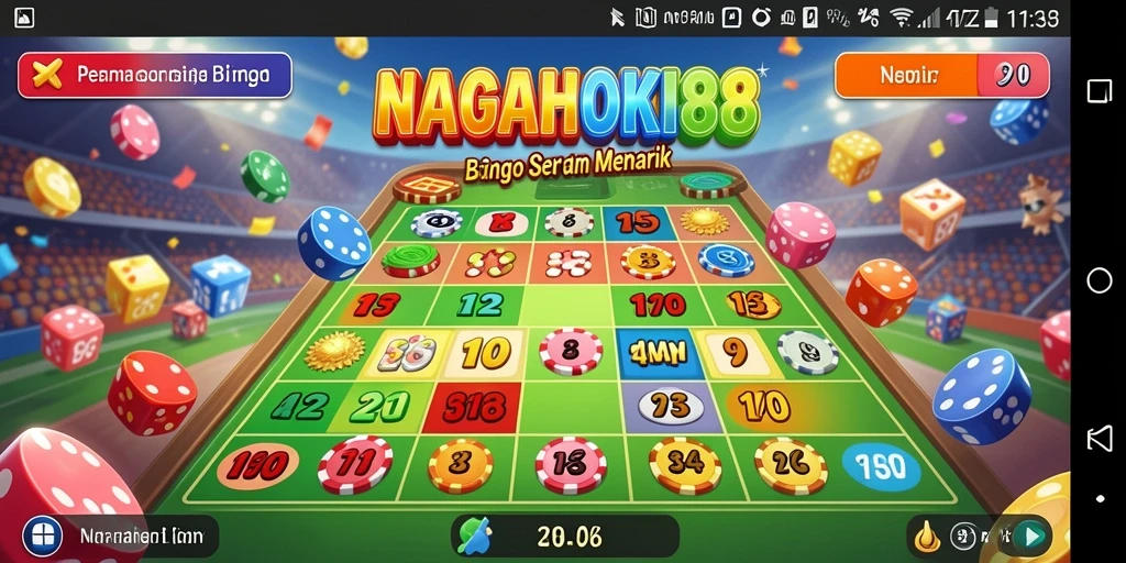 Tangkapan layar gameplay NAGAHOKI88 yang menunjukkan momen seru saat bermain Bingo.