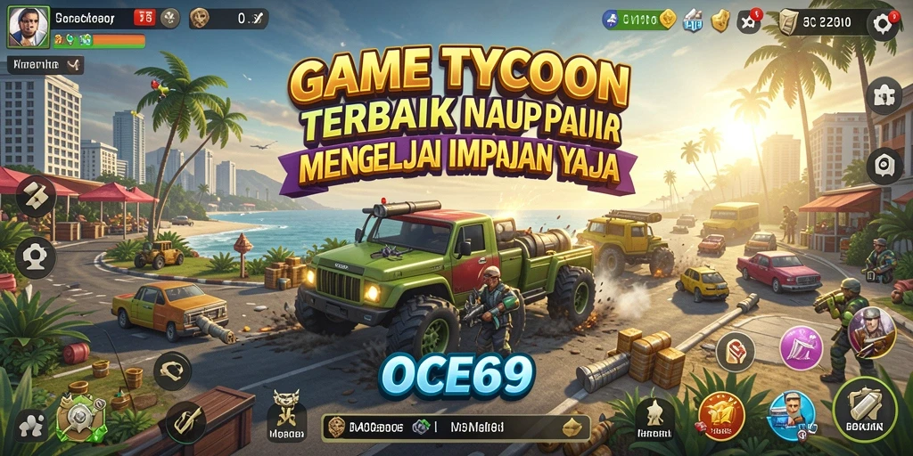 Tampilan gameplay <strong>OCE69</strong> yang menarik dalam mengelola bisnis Tycoon.