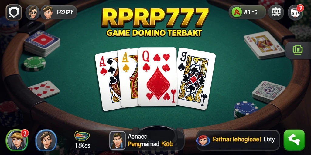 Screenshot RPRP777 menampilkan gameplay seru dalam permainan Domino.