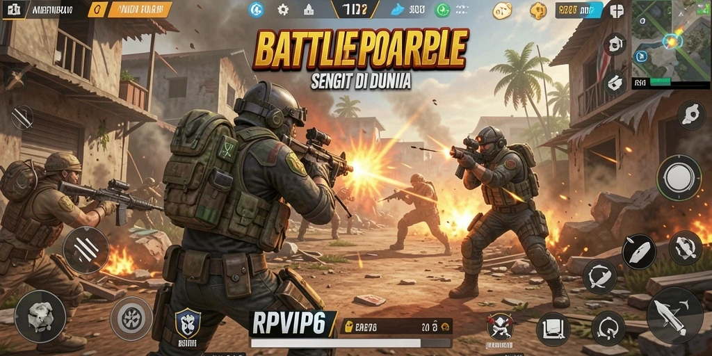 Tampilan gameplay RPVIP6 dengan aksi Battle Royale yang mendebarkan.