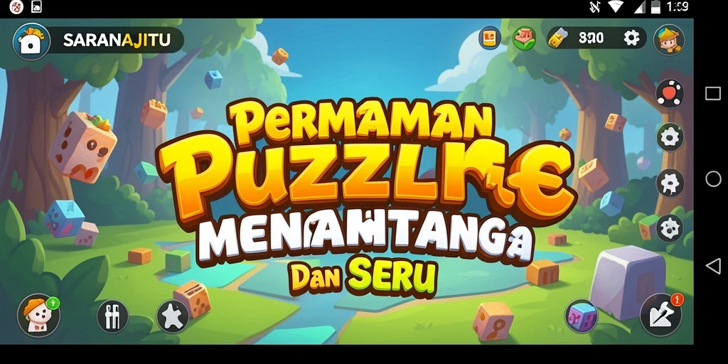Tampilan gameplay SARANAJITU yang menampilkan puzzle menantang.