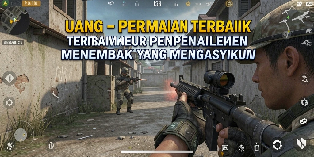 Screenshot UANG menampilkan aksi tembak-menembak yang seru di permainan FPS.