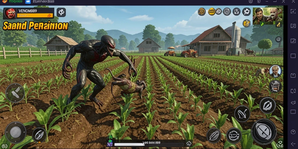 Gambaran gameplay seru dalam VENOM889 dengan aktivitas pertanian.